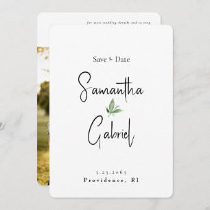Contemporary Simple Photo Wedding Save the Date 