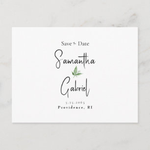 Contemporary Simple Photo Wedding Save the Date  Postcard