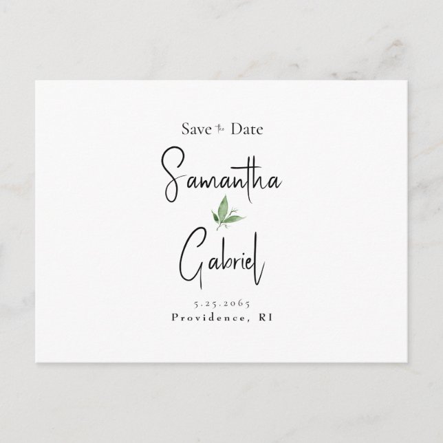 Contemporary Simple Photo Wedding Save the Date  Postcard (Front)