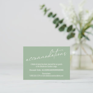 Contemporary Simple Sage Green Accommodations Enclosure Card