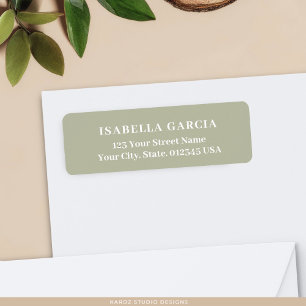 Contemporary Simple Sage Green Return Address