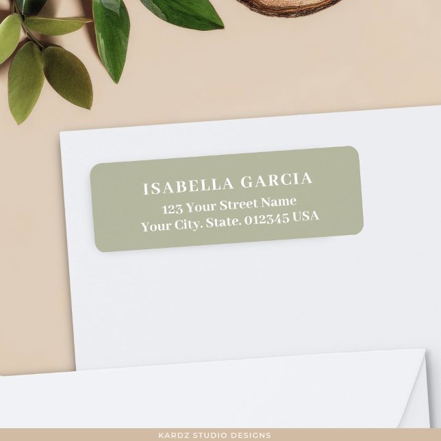 Contemporary Simple Sage Green Return Address (Creator Uploaded)