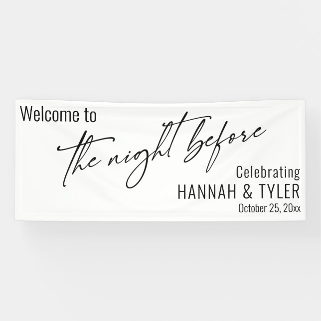Contemporary, Simple Welcome to The Night Before Banner (Horizontal)