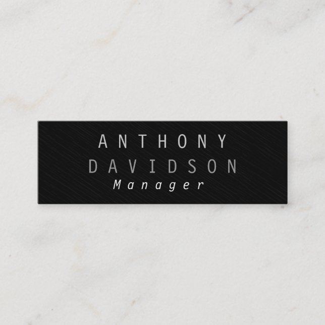 Contemporary Skinny Grey Manager Business Card (Front)
