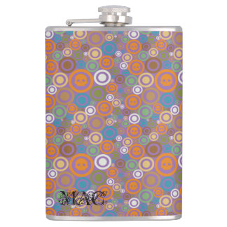Contemporary Skulls Purple Hip Flask