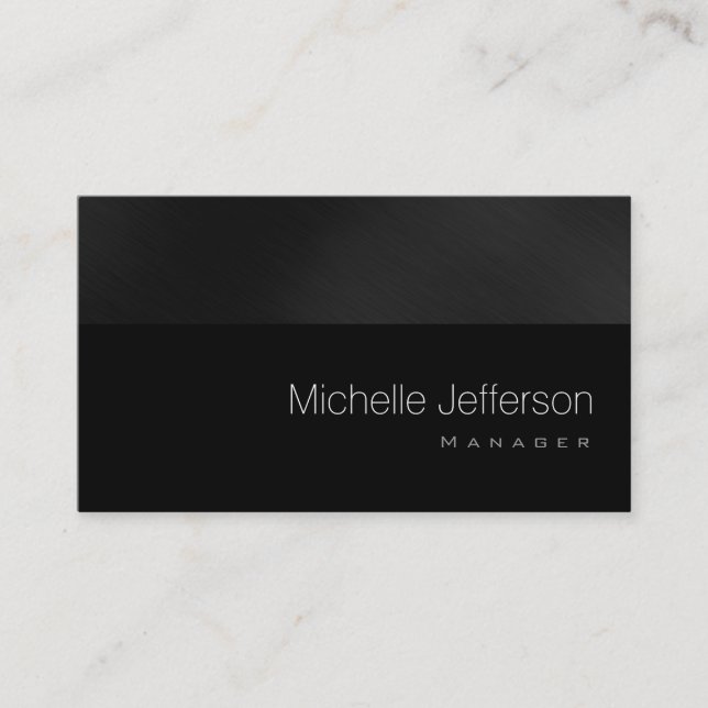 Contemporary Standard Black Grey Business Card (Front)