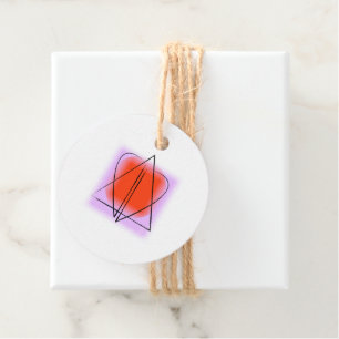 Contemporary Star of David/Heart Round Favour Tags