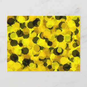 Contemporary Sunflower Abstract Dots Yellow Nature Postcard