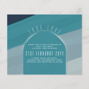 Contemporary Teal Green Wedding Invitation Flyer