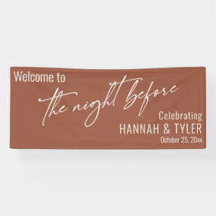 Contemporary Terracotta The Night Before Welcome Banner