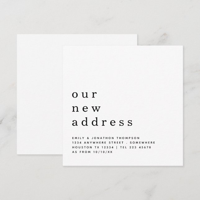 Contemporary Text Moving New Address Details Announcement (Front/Back)