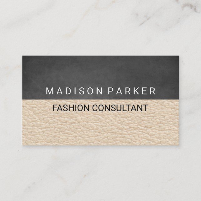 Contemporary Texture Leather Background Business Card (Front)