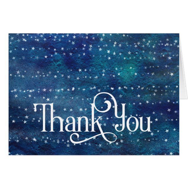 Contemporary Thank you Cards-Starry Night (Front Horizontal)