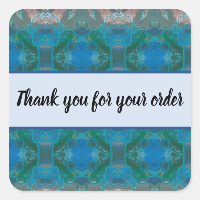 Contemporary Thank You For Your Order Business Square Sticker (Front)