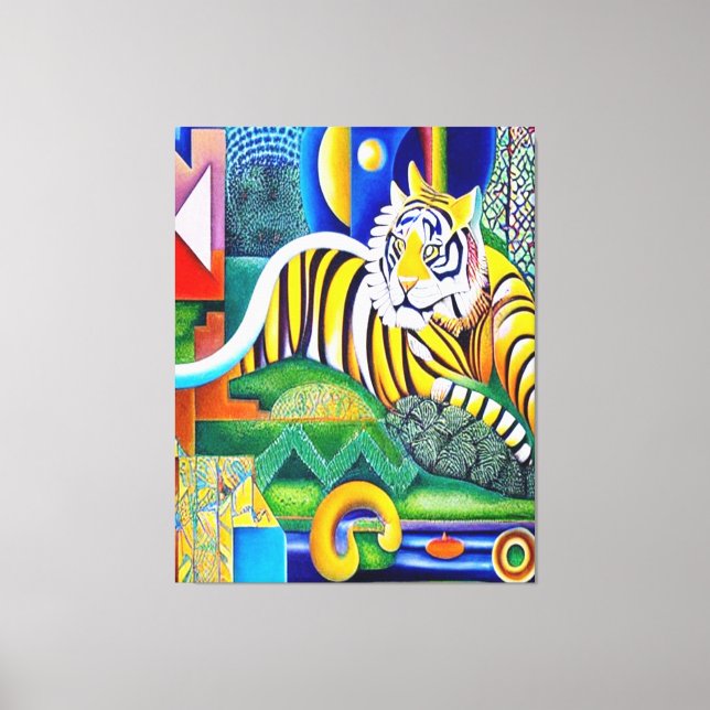 Contemporary Tiger Art - Eye-Catching Decor      (Front)