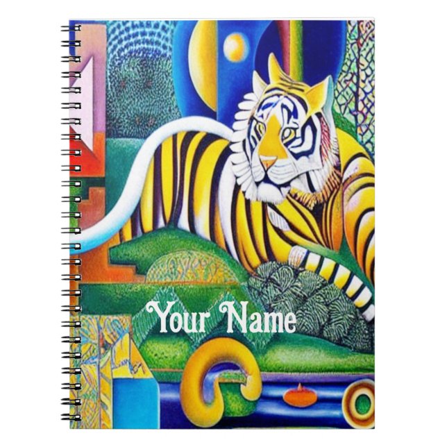 Contemporary Tiger Art - Eye-Catching Decor      Notebook (Front)