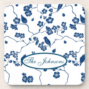 Contemporary Toile Birds & Florals Coaster