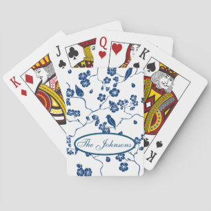 Contemporary Toile Birds & Florals Playing Cards