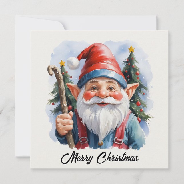 Contemporary Trendy Whimsical Fantasy Non Photo Holiday Card (Front)