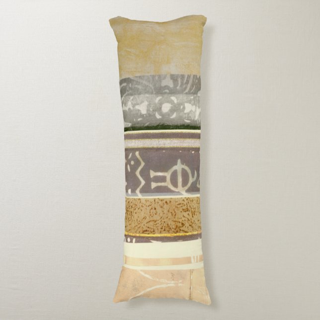 Contemporary Tribal Pattern Painting Body Cushion (Front Vertical)
