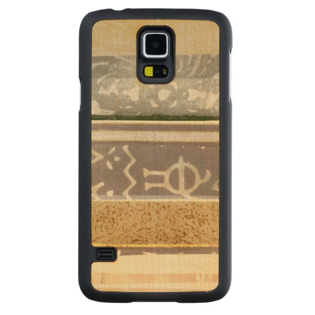 Contemporary Tribal Pattern Painting Carved Maple Galaxy S5 Case (Back)
