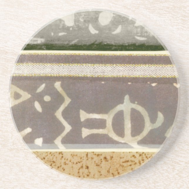 Contemporary Tribal Pattern Painting Coaster (Front)