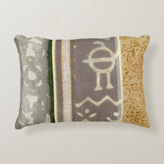 Contemporary Tribal Pattern Painting Decorative Cushion (Front)