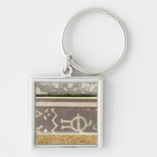 Contemporary Tribal Pattern Painting Key Ring