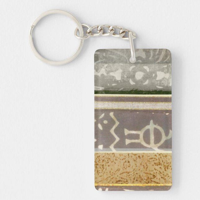Contemporary Tribal Pattern Painting Key Ring (Front)