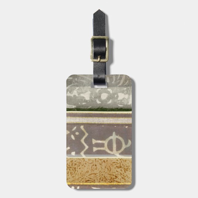 Contemporary Tribal Pattern Painting Luggage Tag (Front Vertical)