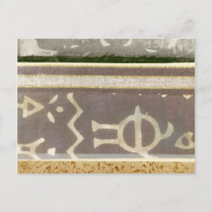 Contemporary Tribal Pattern Painting Postcard