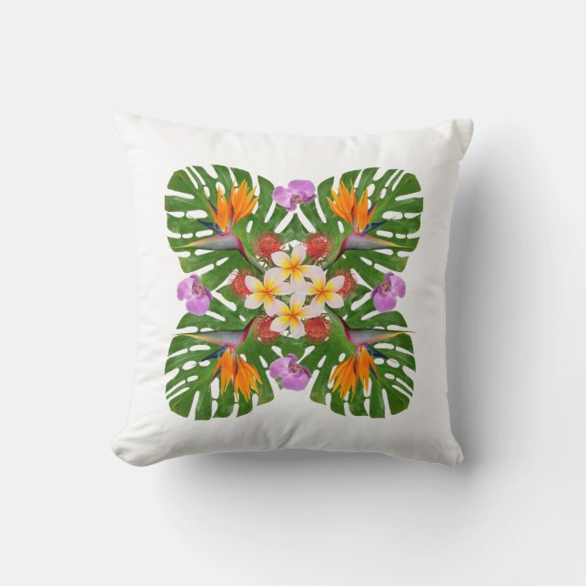contemporary tropical hawaiian quilt pattern cushion (Front)