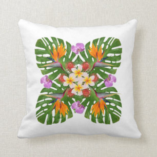 contemporary tropical hawaiian quilt pattern cushion