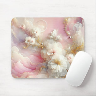 Contemporary Tulle Floral Abstract Mouse Mat
