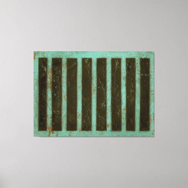 Contemporary Turquoise Air Grate Canvas Print (Front)