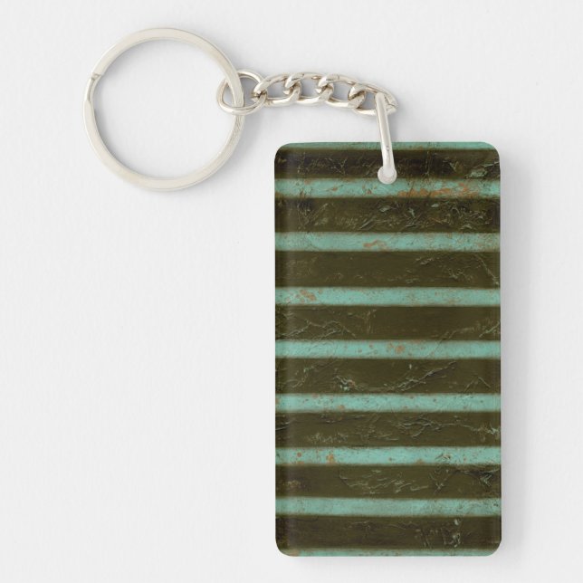 Contemporary Turquoise Air Grate Key Ring (Front)