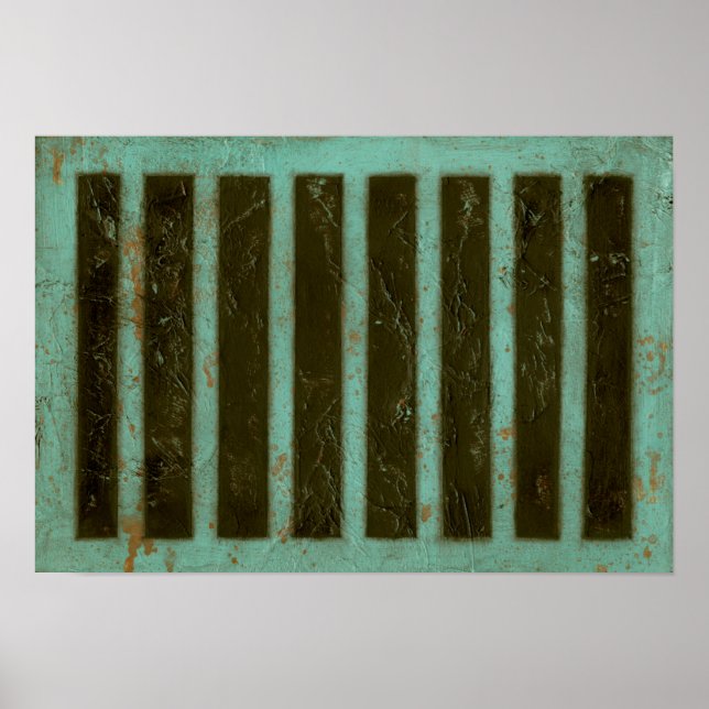 Contemporary Turquoise Air Grate Poster (Front)