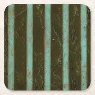 Contemporary Turquoise Air Grate Square Paper Coaster