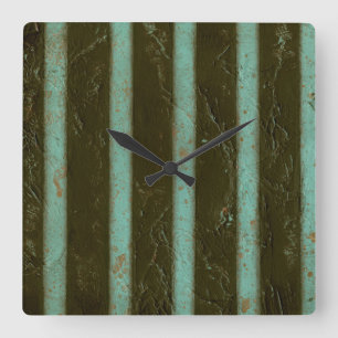Contemporary Turquoise Air Grate Square Wall Clock