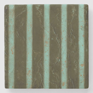 Contemporary Turquoise Air Grate Stone Coaster