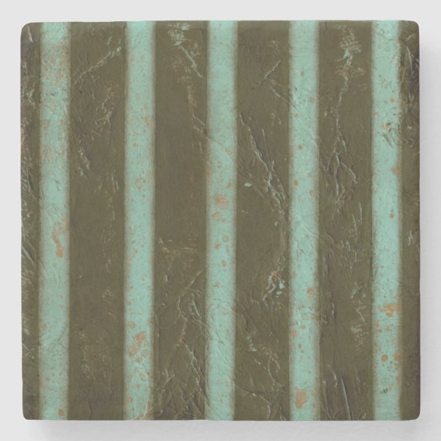 Contemporary Turquoise Air Grate Stone Coaster (Front)