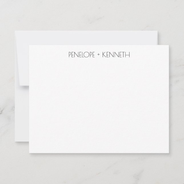 Contemporary Typography Minimalist Couple Name Card (Front)