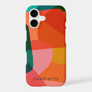 Contemporary Vibrant Abstract Art Green and Orange