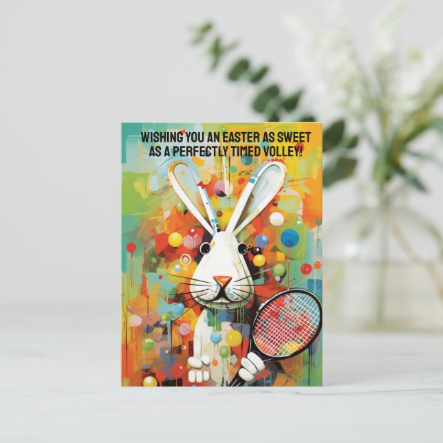 Contemporary vibrant  Happy Easter Holiday Postcard (Standing Front)