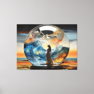 Contemporary Vision Modern Woman in a Glass Ball Canvas Print
