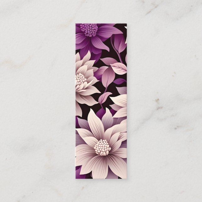 Contemporary Waldorf Floral Pattern Art Bookmark Calling Card (Front)