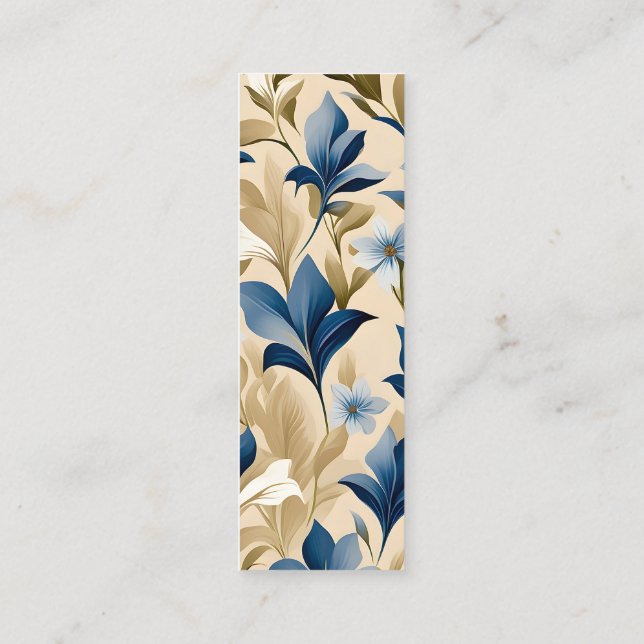 Contemporary Waldorf Floral Pattern Art Bookmark Calling Card (Back)