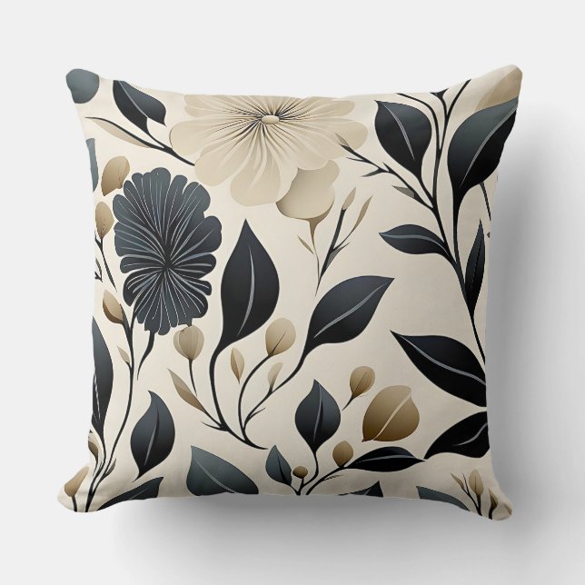 Contemporary Waldorf Leaf Pattern Subtle Colours  Cushion (Front)