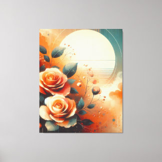 Contemporary Warm Floral  Canvas Print