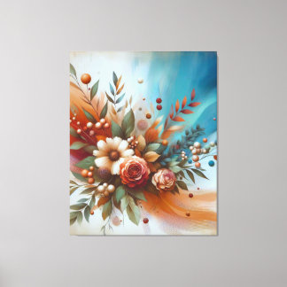 Contemporary Warm Floral  Canvas Print